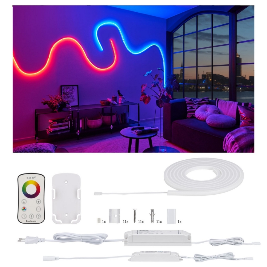 Paulmann 70966 - LED-RGB/27W IP67 Utomhus dimbar ljusslinga FLOW 3m 230/24V