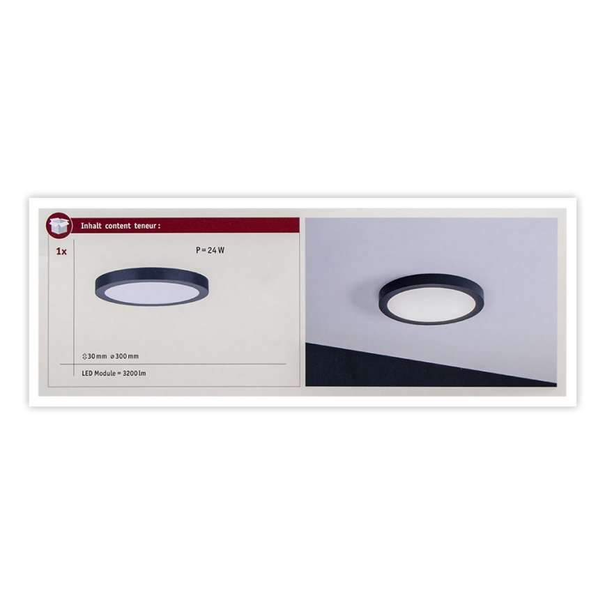 Paulmann 70988 - LED/22W Taklampa ABIA 230V antracit