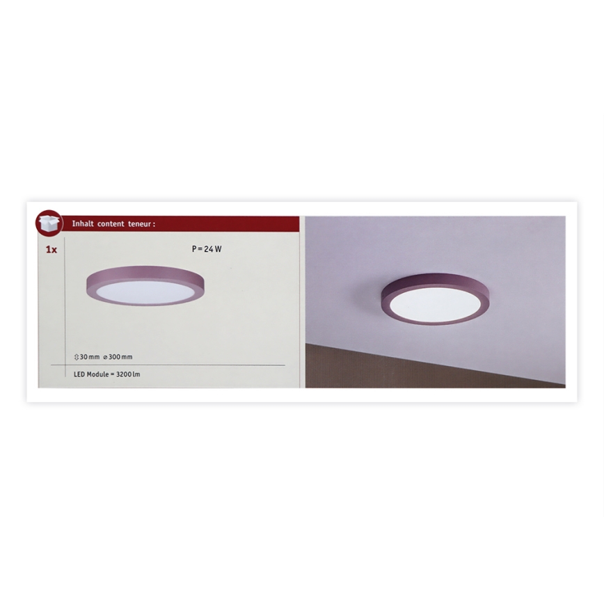 Paulmann 70989 - LED/22W Taklampa  ABIA 230V lila