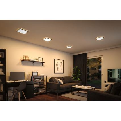 Paulmann 71001 - LED/16W Fäst panel ATRIA 230V 3000K 29,3x29,3 cm svart