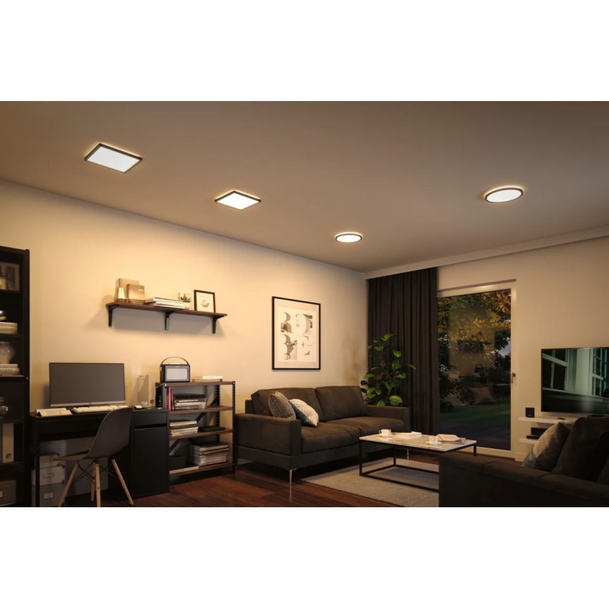 Paulmann 71001 - LED/16W Fäst panel ATRIA 230V 3000K 29,3x29,3 cm svart