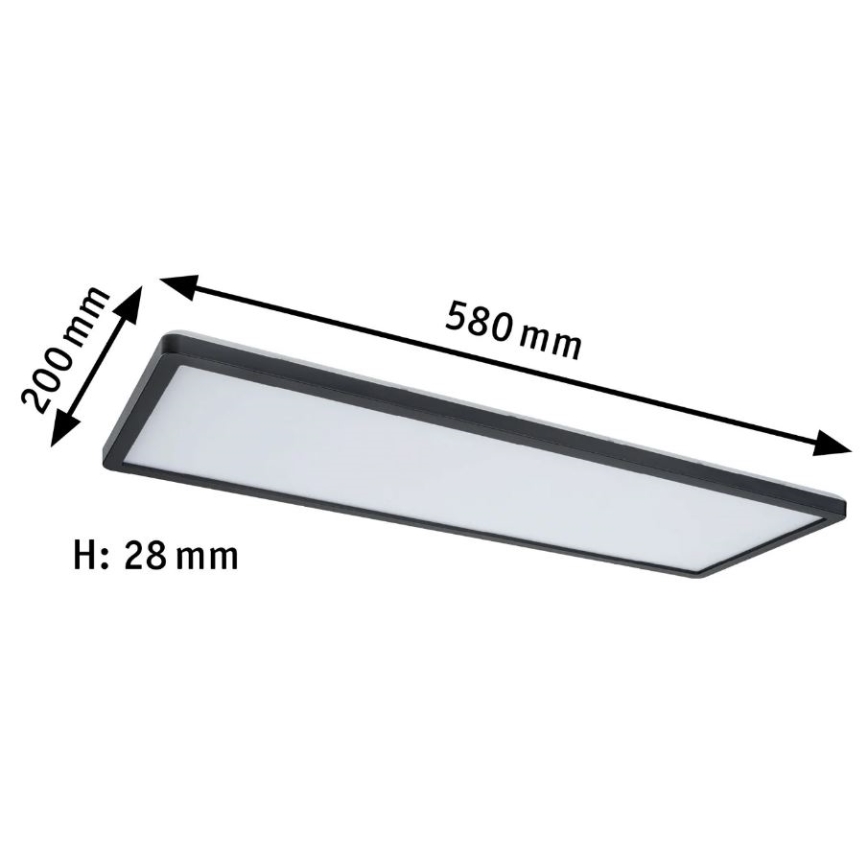 Paulmann 71003 - LED/22W Ljusreglerad panel ATRIA 230V 3000K 20x58 cm svart