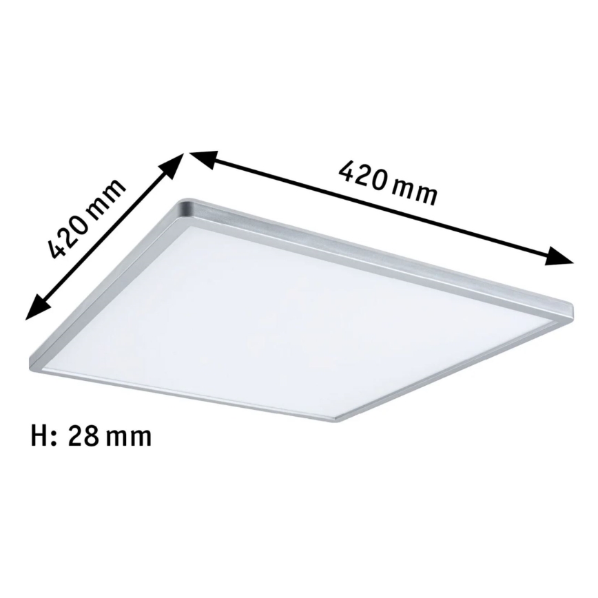 Paulmann 71009 - LED/22W Ljusreglerad panel ATRIA 230V 4000K 42x42 cm matt krom