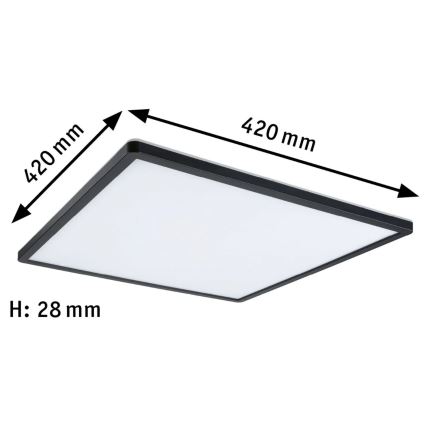 Paulmann 71016 - LED/22W Ljusreglerad panel ATRIA 230V 4000K 42x42 cm svart