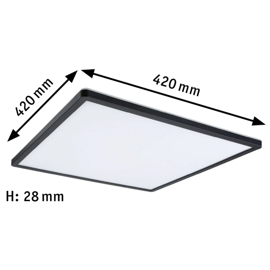 Paulmann 71016 - LED/22W Ljusreglerad panel ATRIA 230V 4000K 42x42 cm svart