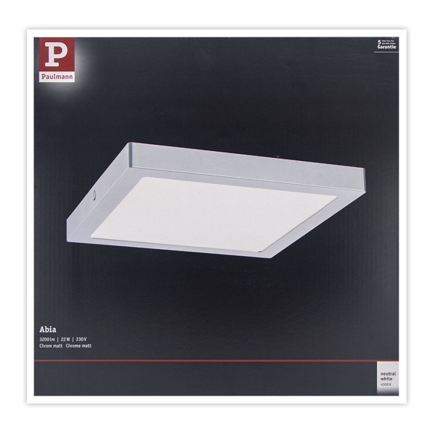 Paulmann 71024 - LED/22W Taklampa ABIA 230V matt krom
