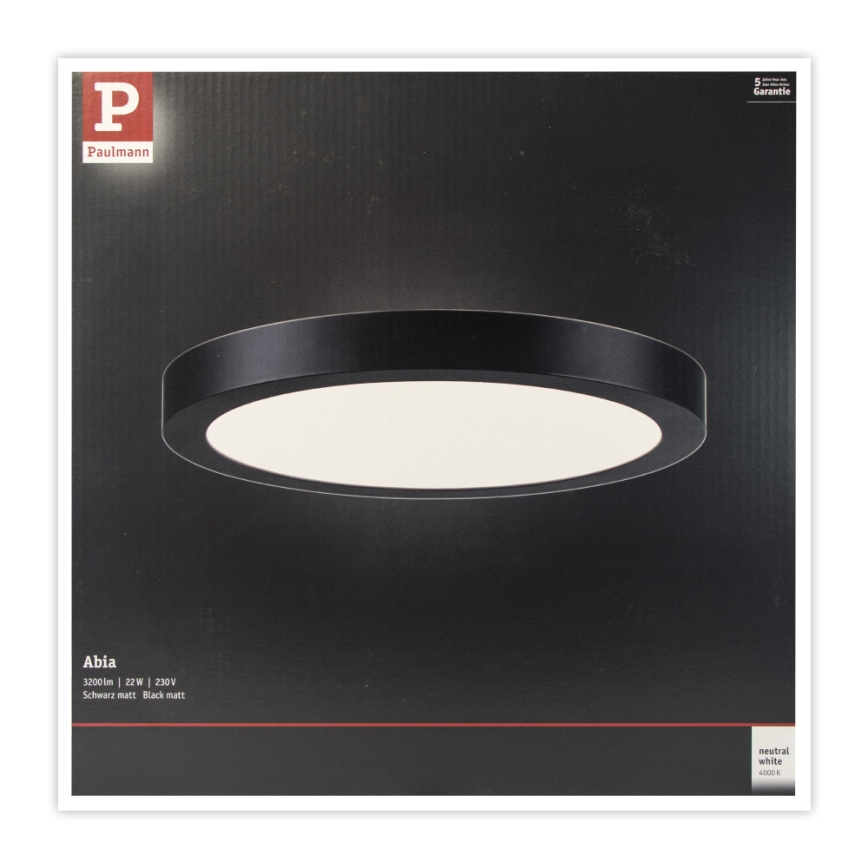 Paulmann 71025 - LED/22W Taklampa ABIA 230V svart