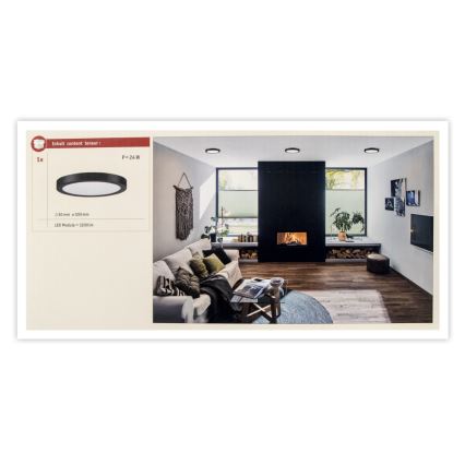 Paulmann 71025 - LED/22W Taklampa ABIA 230V svart