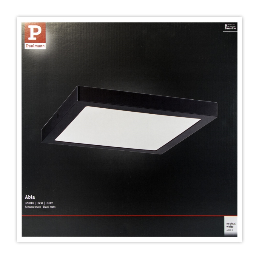 Paulmann 71026 - LED/22W Taklampa ABIA 230V svart