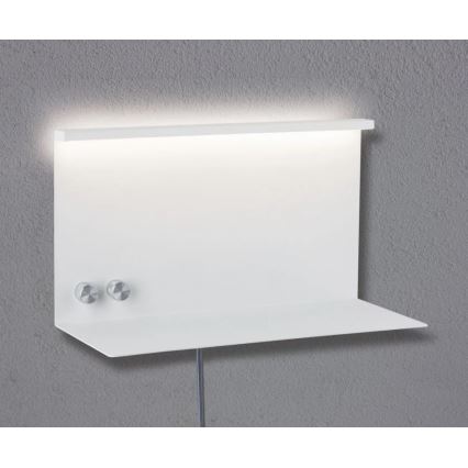 Paulmann 78919 - LED/4,5W Ljusreglerad belysning med hylla och USB + LED/1,6W 230V