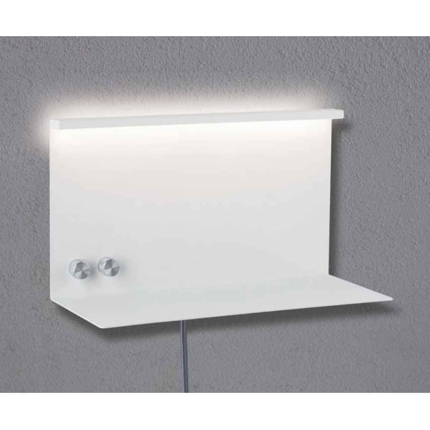 Paulmann 78919 - LED/4,5W Ljusreglerad belysning med hylla och USB + LED/1,6W 230V