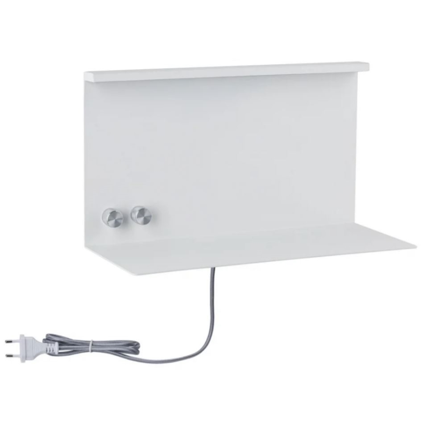 Paulmann 78919 - LED/4,5W Ljusreglerad belysning med hylla och USB + LED/1,6W 230V