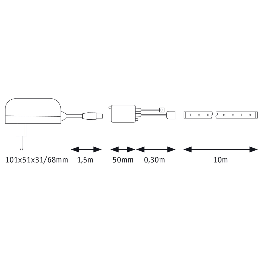 Paulmann 78980 - LED RGB/28W Dimbar ljusslinga SIMPLED 10m 230V + Fjärrstyrd
