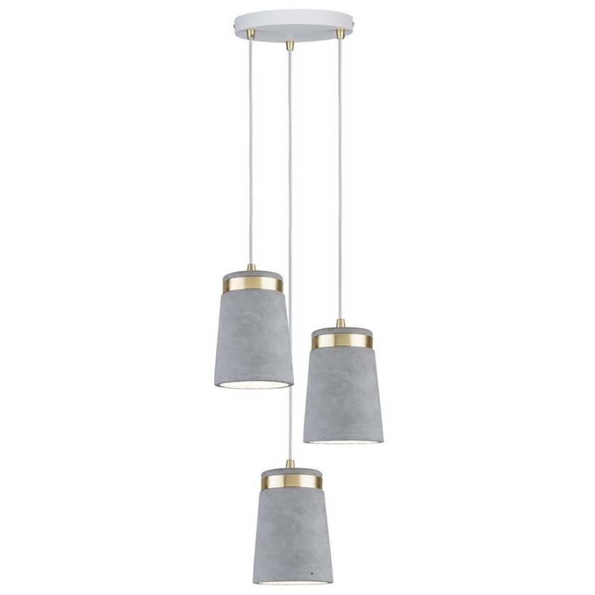 Paulmann 79627 - Ljuskrona med snöre NORELL 3xE27/20W/230V betong