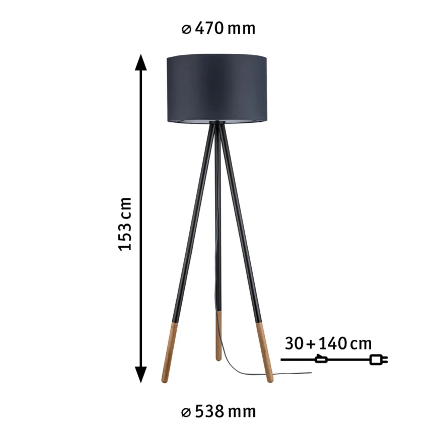 Paulmann 79633 - 1xE27/20W Golvlampa RURIK 230V