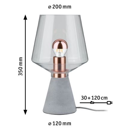 Paulmann 79665 - 1xE27/20W Bordslampa NEORDIC YORIK 230V