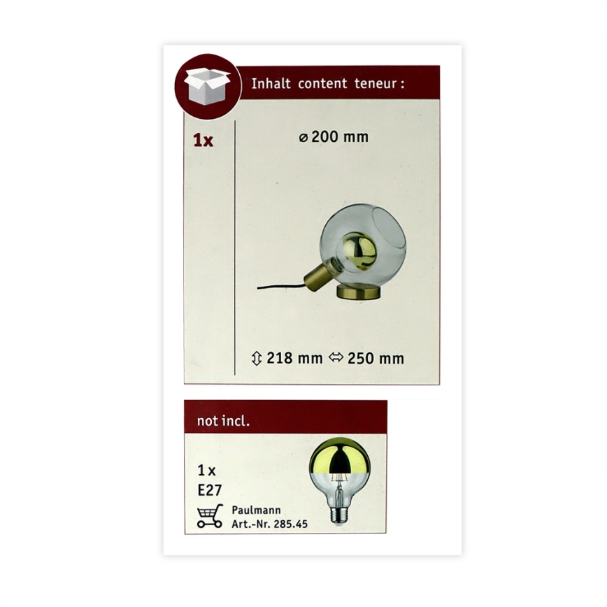 Paulmann 79727 - 1xE27/20W Bordslampa  ESBEN 230V