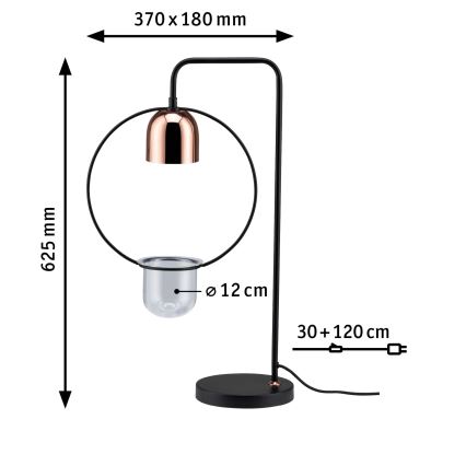 Paulmann 79746 - 1xGU10/20W Bordslampa FANJA 230V rökfärgad