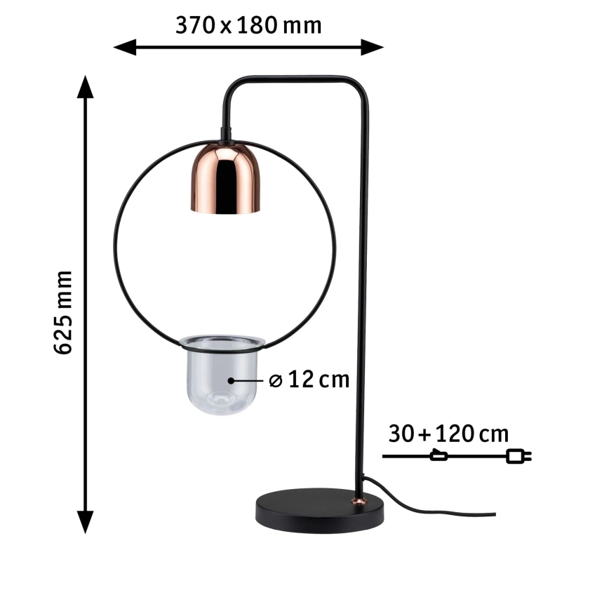 Paulmann 79746 - 1xGU10/20W Bordslampa FANJA 230V rökfärgad