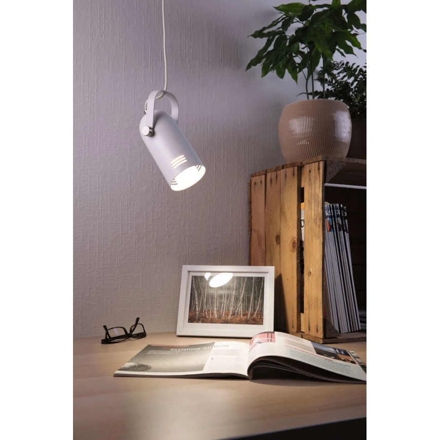 Paulmann 79767 - 1xE27/15W Pendel med sladd LAVEA 230V vit