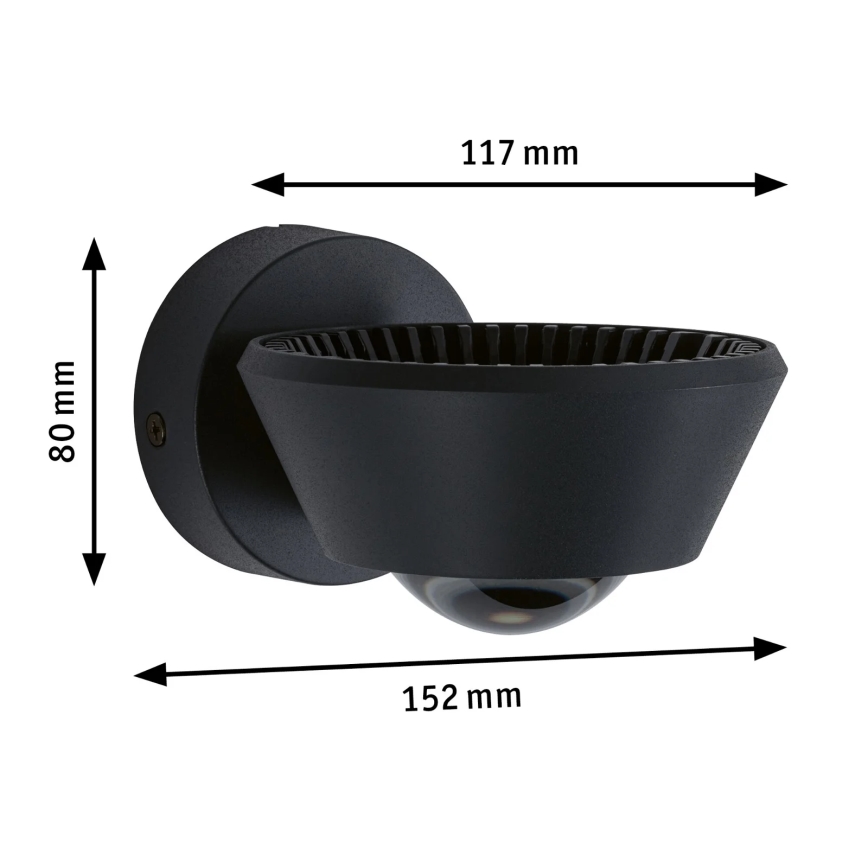Paulmann 79769 - LED/9W IP44 Ljusreglerad vägglampa SABIK 230V