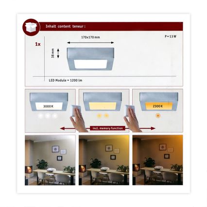 Paulmann 79791 - LED/10,2W Taklampa CARPO 230V 2300-3000K