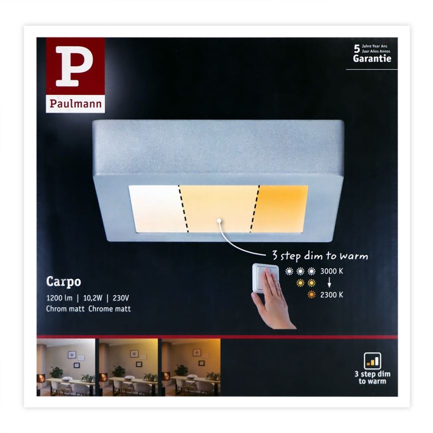 Paulmann 79791 - LED/10,2W Taklampa CARPO 230V 2300-3000K