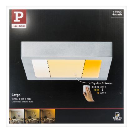 Paulmann 79794 - LED/13W Taklampa CARPO 230V 2300/2500/3000K