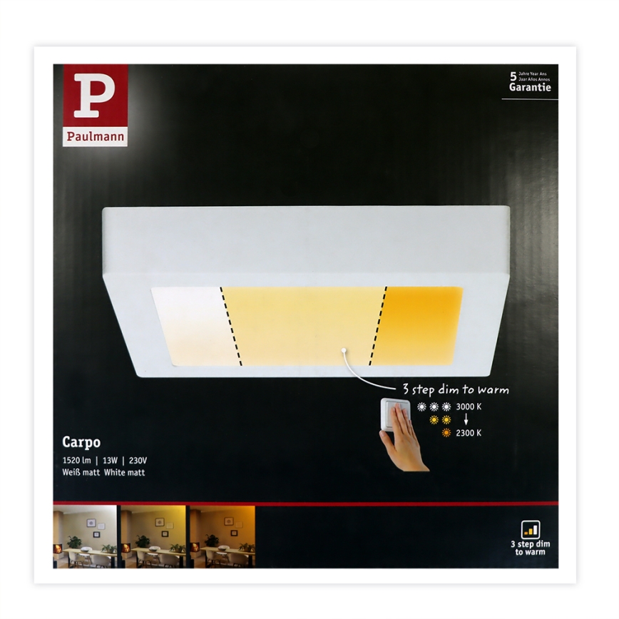 Paulmann 79796 - LED/13W Taklampa CARPO 230V 2300-3000K