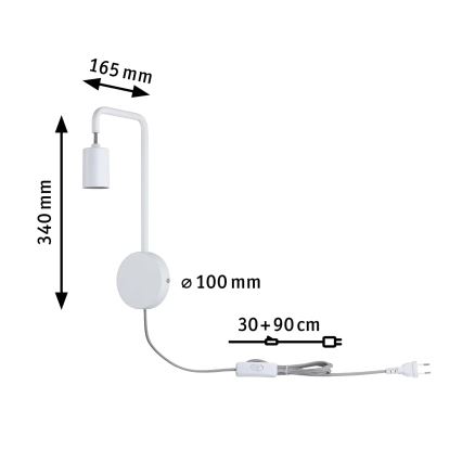 Paulmann 79811 - 1xE27/40W Vägglampa CALVANI 230V vit