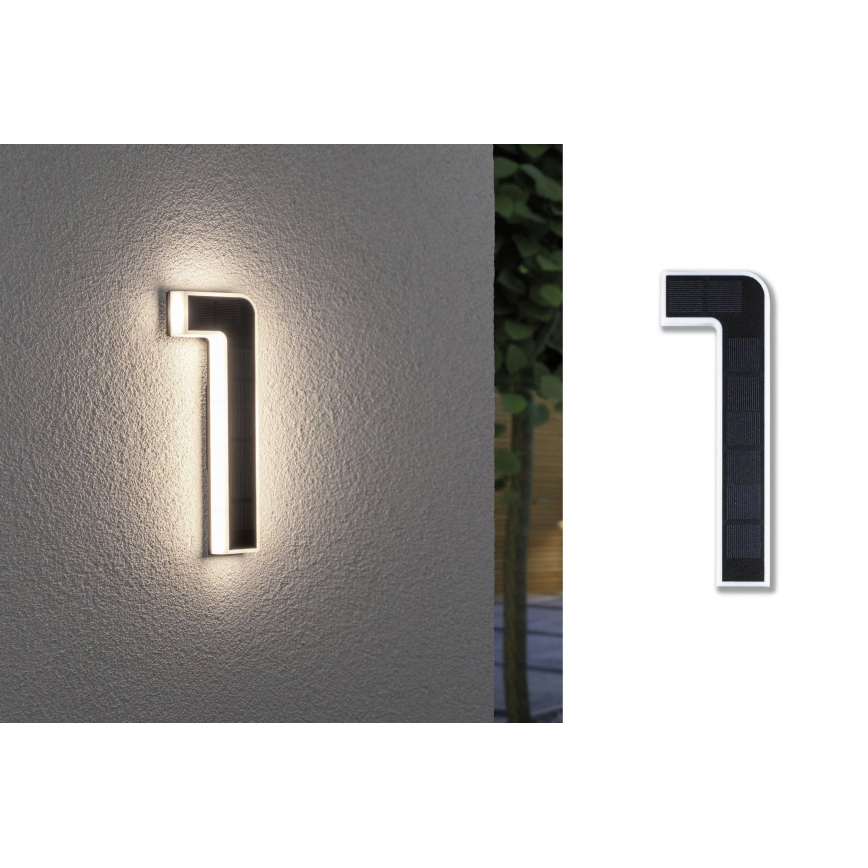 Paulmann 79842 - LED/0,2W IP44 Solcell husnummer 1,2V