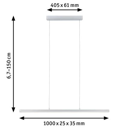 Paulmann 79900 - LED/42W Ljusreglerad ljuskrona på snöre LENTO 230V matt krom