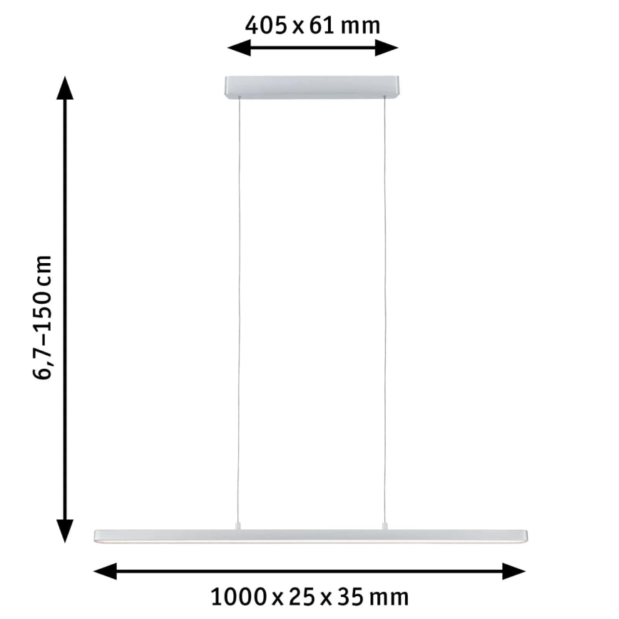 Paulmann 79900 - LED/42W Ljusreglerad ljuskrona på snöre LENTO 230V matt krom