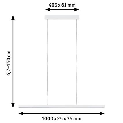 Paulmann 79903 - LED/43W Ljusreglerad ljuskrona på textilsladd SMART LENTO 230V 2700-6000K
