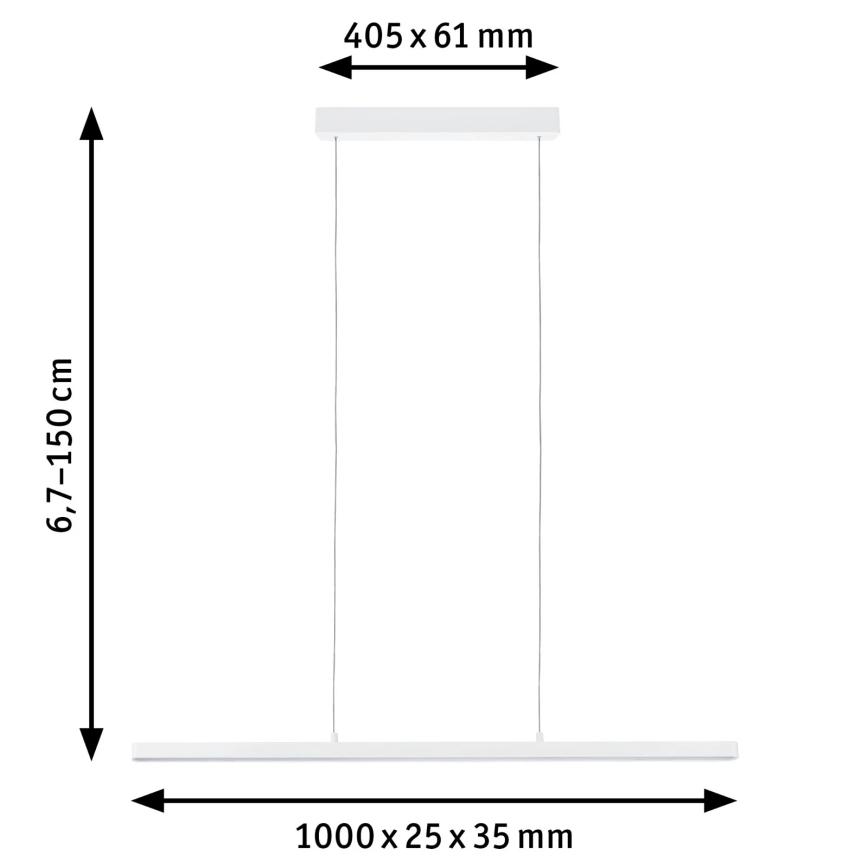 Paulmann 79903 - LED/43W Ljusreglerad ljuskrona på textilsladd SMART LENTO 230V 2700-6000K