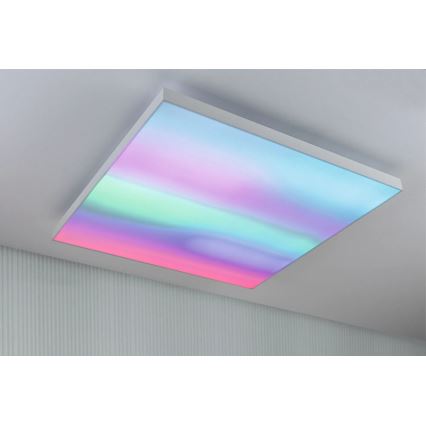 Paulmann 79910 - LED/31W RGBW Dimbart takarmatur LORIA 230V 3000–6500K 59,5x59,5 cm vit + fjärrkontroll