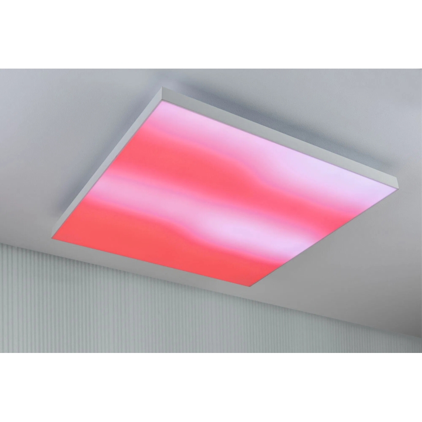 Paulmann 79910 - LED/31W RGBW Dimbart takarmatur LORIA 230V 3000–6500K 59,5x59,5 cm vit + fjärrkontroll