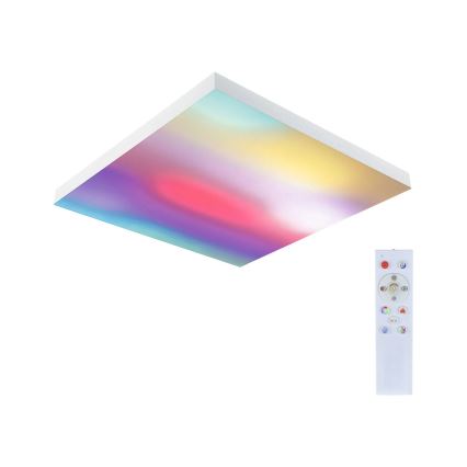 Paulmann 79910 - LED/31W RGBW Dimbart takarmatur LORIA 230V 3000–6500K 59,5x59,5 cm vit + fjärrkontroll