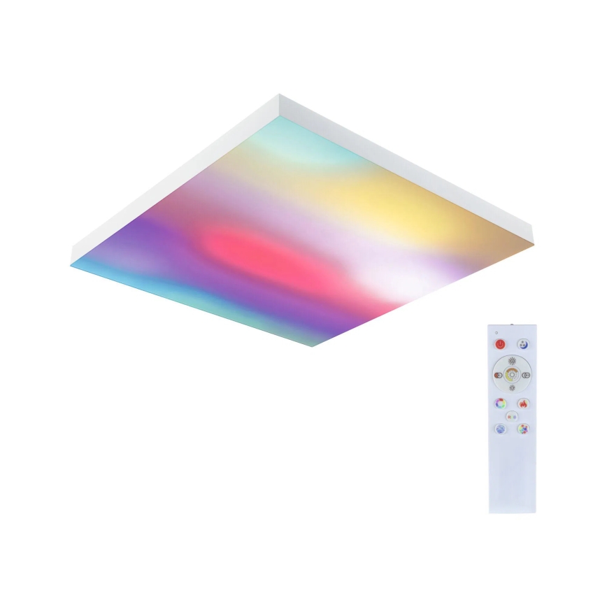 Paulmann 79910 - LED/31W RGBW Dimbart takarmatur LORIA 230V 3000–6500K 59,5x59,5 cm vit + fjärrkontroll