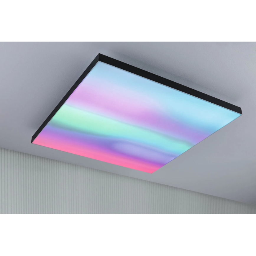Paulmann 79913 - LED/31W RGBW Dimbart takarmatur LORIA 230V 3000-6500K 59,5x59,5 cm svart + fjärrkontroll