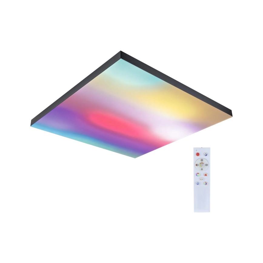 Paulmann 79913 - LED/31W RGBW Dimbart takarmatur LORIA 230V 3000-6500K 59,5x59,5 cm svart + fjärrkontroll