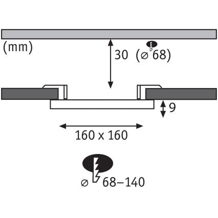 Paulmann 79948 - LED/12W IP44 Dimmbar infälld badrumsarmatur VARIFIT 230V