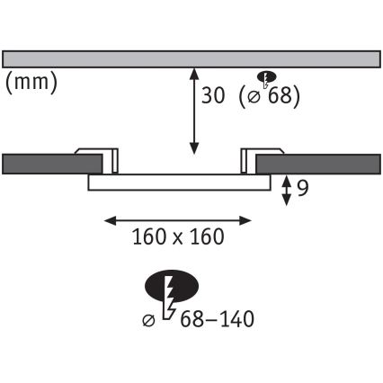 Paulmann 79954 - LED/12W IP44 Dimbar infälld badrumsarmatur VARIFIT 230V