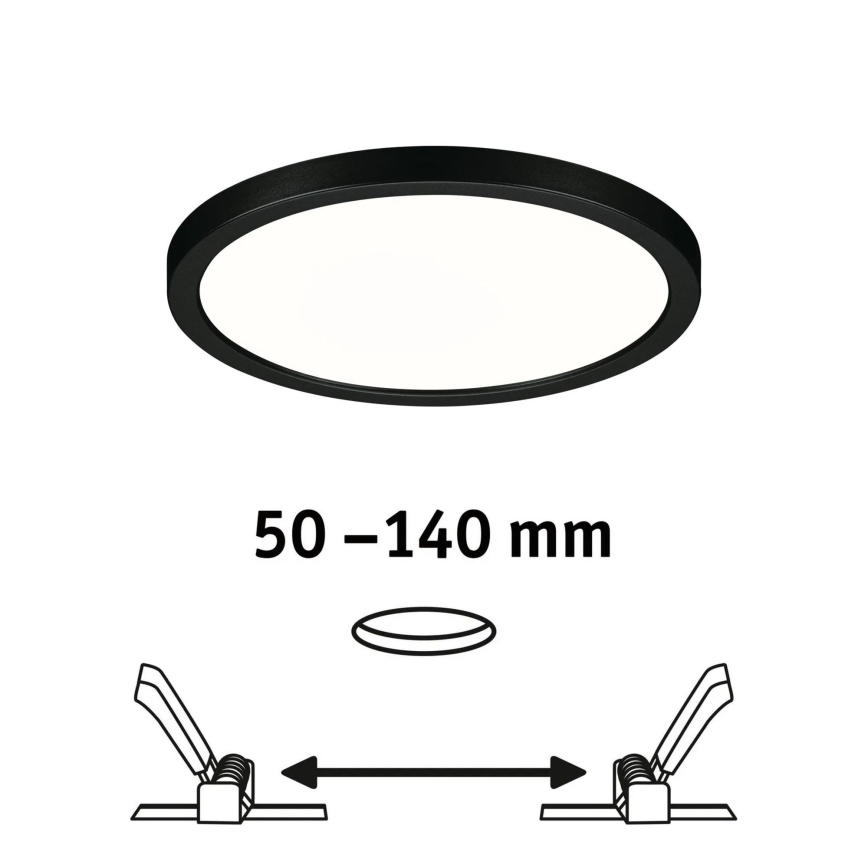 Paulmann 79965 - LED/13W IP44 Dimbar infälld badrumsdownlight AREO 230V Ø 17,5 cm svart