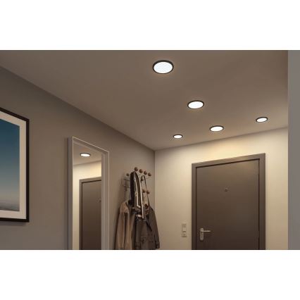 Paulmann 79965 - LED/13W IP44 Dimbar infälld badrumsdownlight AREO 230V Ø 17,5 cm svart
