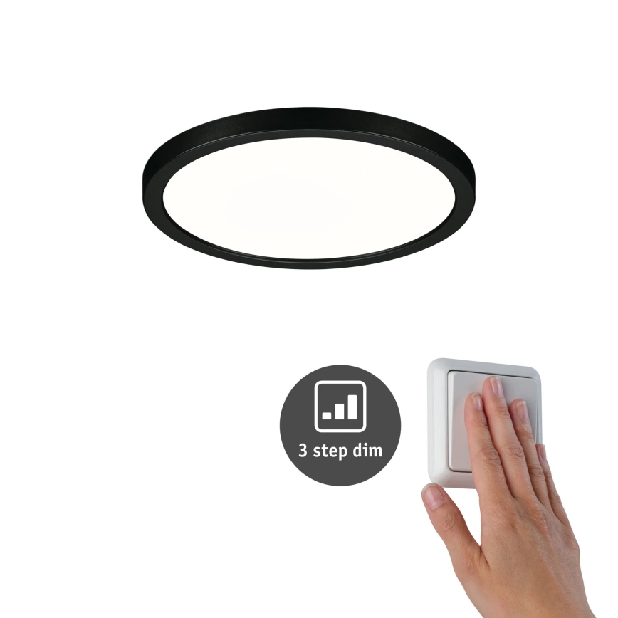 Paulmann 79965 - LED/13W IP44 Dimbar infälld badrumsdownlight AREO 230V Ø 17,5 cm svart