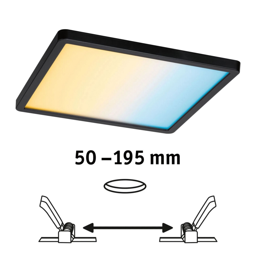 Paulmann 79967 - LED/16W IP44 Dimbart infälld badrumsarmatur AREO 230V 23x23 cm svart