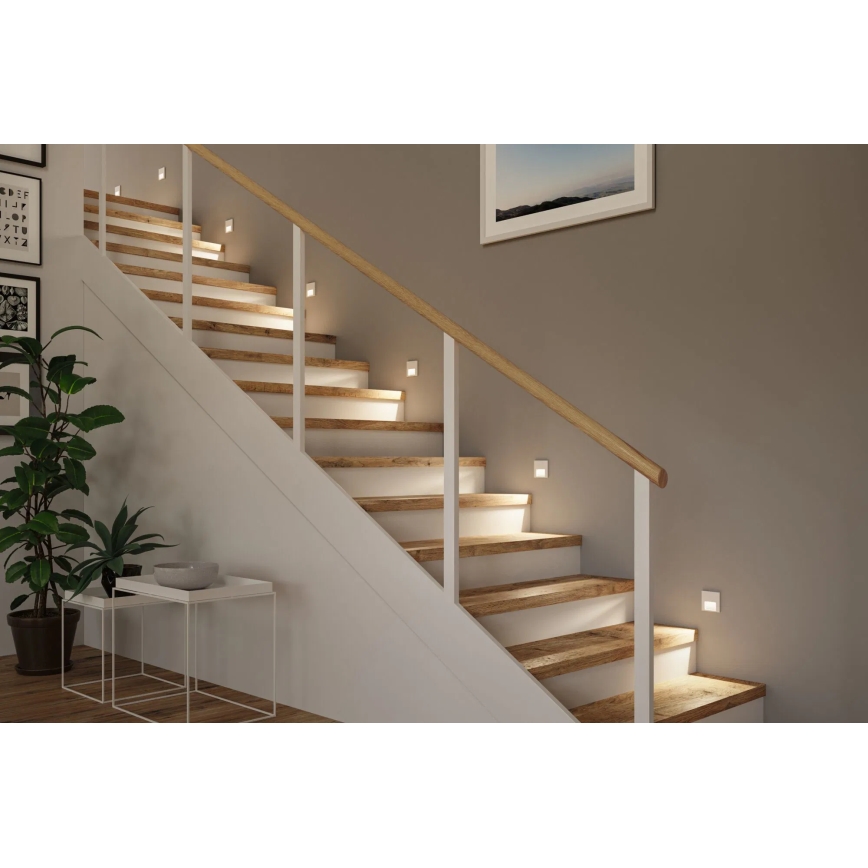 Paulmann 80002 - LED/1W Trappbelysning med sensor TSARO 230V Lead/vit