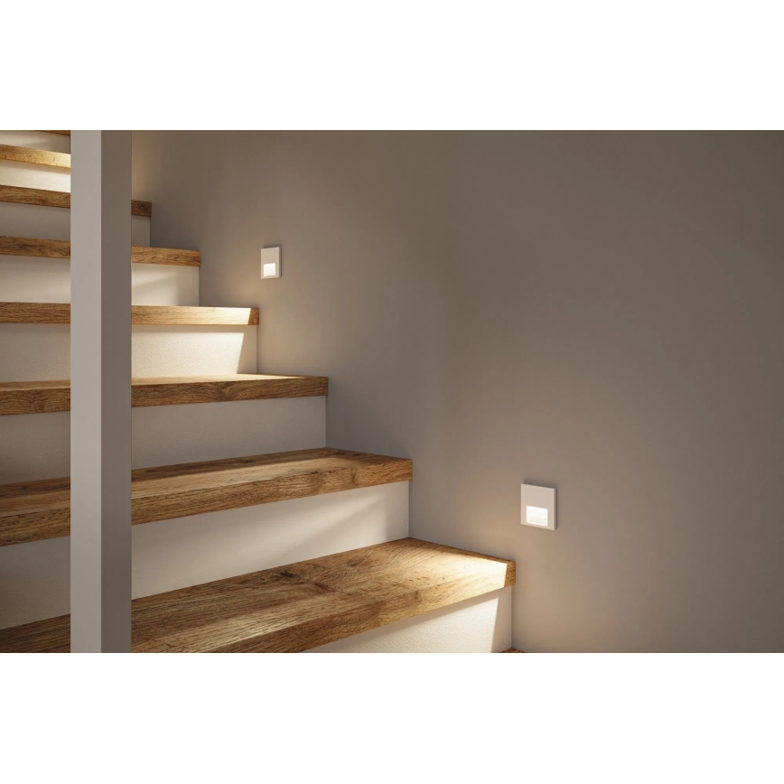 Paulmann 80002 - LED/1W Trappbelysning med sensor TSARO 230V Lead/vit