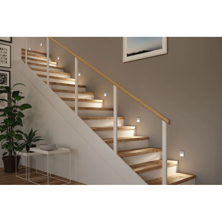 Paulmann 80003 - LED/1W Trappbelysning med sensor TSARO 230V Lead/matt krom
